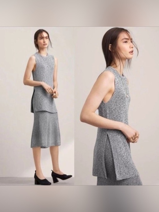Wilfred Sweaters - Aritzia Wilfred Palmier Sleeveless Split Hem Tunic Knit Sweater Top Size XS
